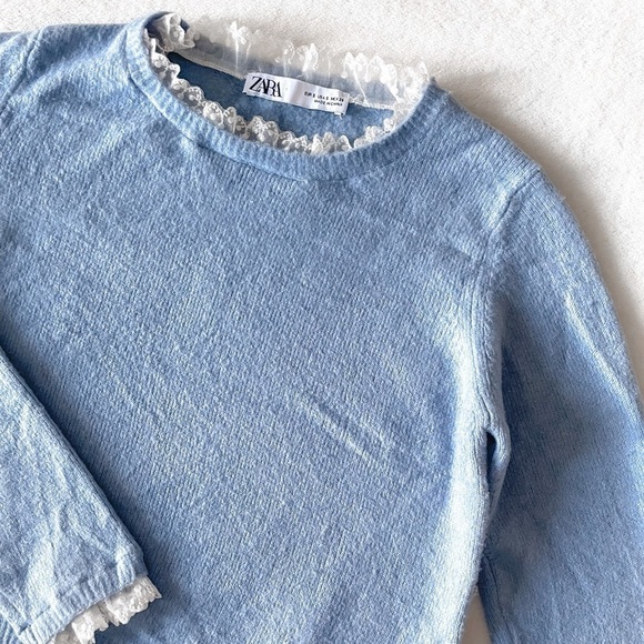 Zara Lace trim Sweater - Picture 1 of 9